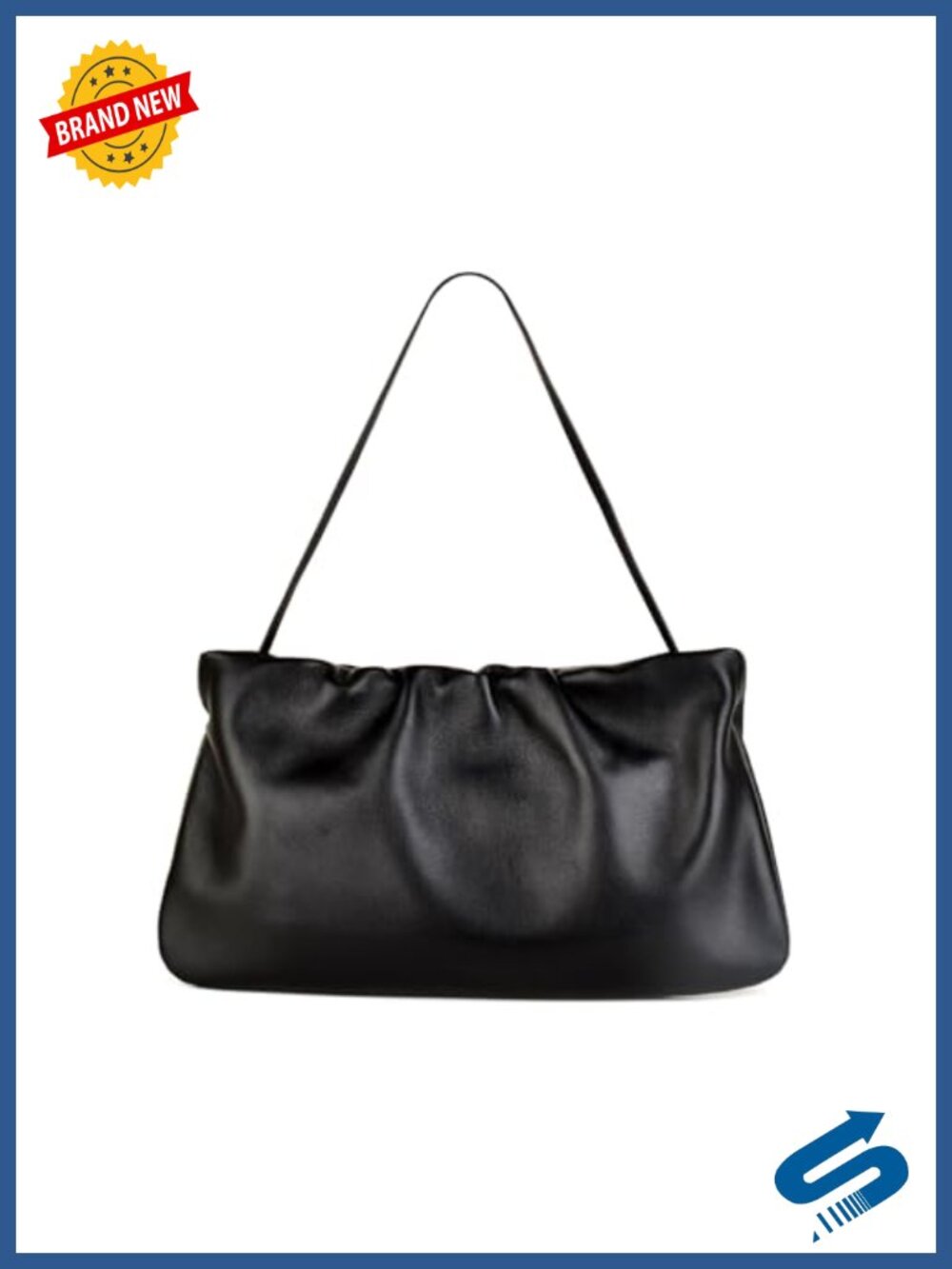 Sheepskin Leather Cloud Crossbody Bag Handmade Stitching Evening Purse
